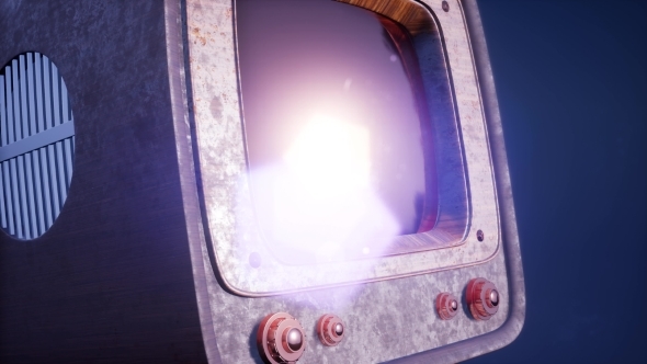 Retro TV on Blue Sky Background alt