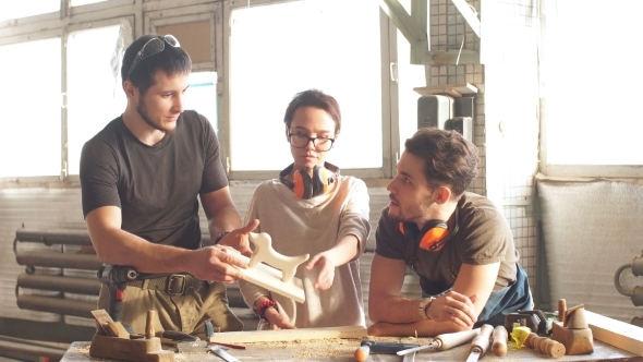 Group of Students in Woodwork Training Course