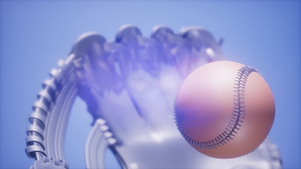 Baseball and Mitt at Blue Sky Background alt