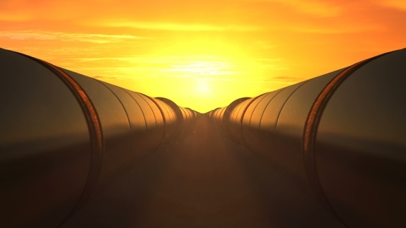 2 Oil Pipes Against Sunset, Loop alt