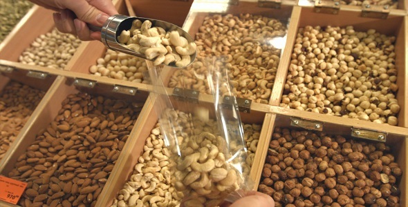 Peeled Nuts and Seeds in Boxes.