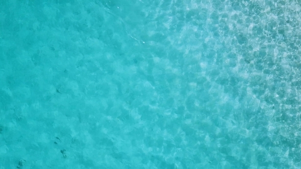 Shiny Ocean Under Sunlight From High Altitude, Sea Wave