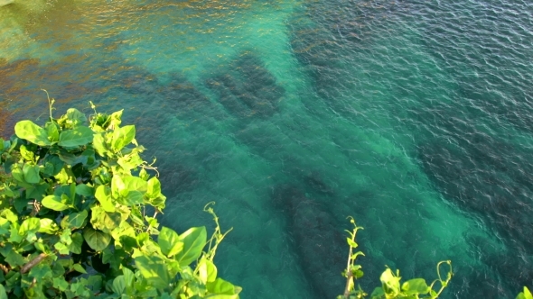 Panoramic Video Azure Ocean Sea Water on Coral Reef Seaside Scope in Bali, Indonesia