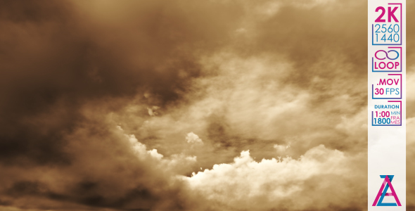 Dark Brown Clouds on the Black Sky Before the Storm