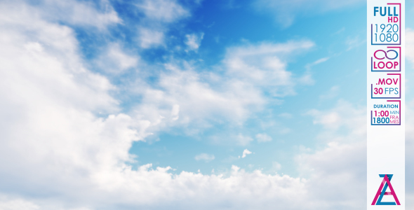 White Fluffy Clouds on the Blue Sky alt