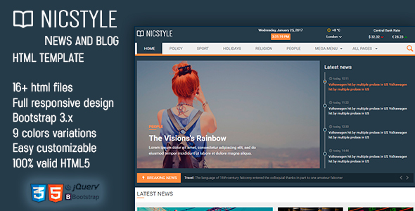 NicStyle - News & Blog HTML Template