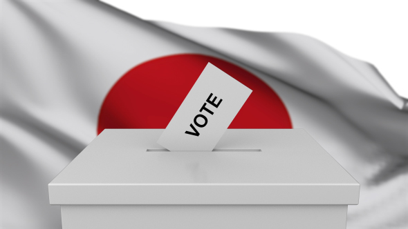 Ballot Box with Japan Flag alt