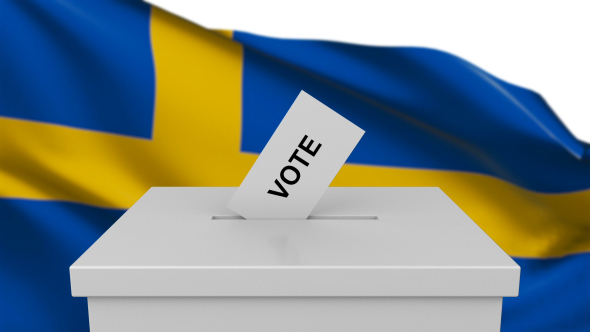Ballot Box with Sweden Flag alt