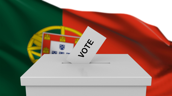 Ballot Box with Portugal Flag alt