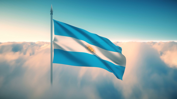 Argentina Flag on the Clouds alt