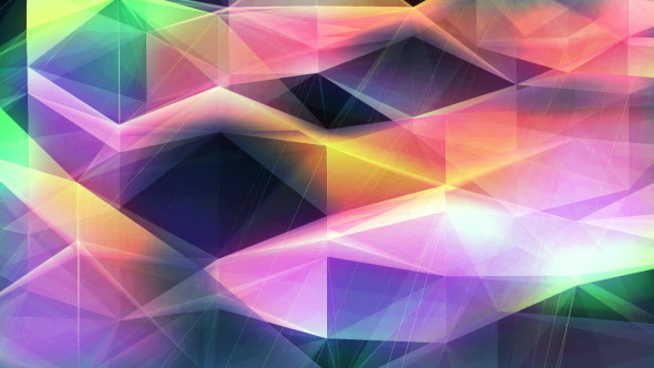 Crystal Color Low Poly Triangles
