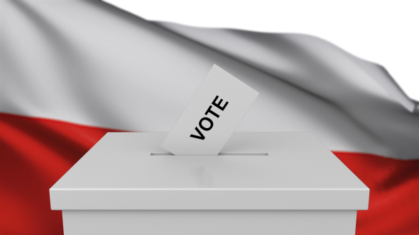 Ballot Box with Poland Flag alt