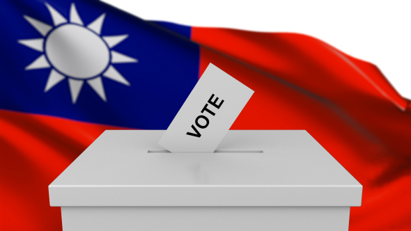 Ballot Box with Taiwan Flag alt
