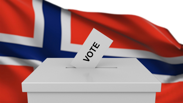 Ballot Box with Norway Flag alt