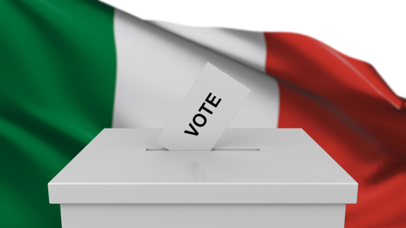 Ballot Box with Italy Flag alt