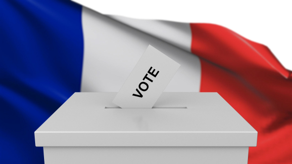 Ballot Box with France Flag alt