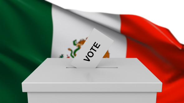 Ballot Box with Mexico Flag alt