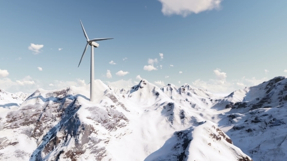 Wind Generator in Snowy Mountains alt