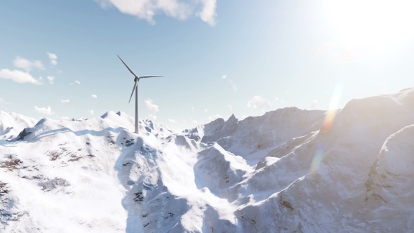 Wind Generator in Snowy Mountains alt