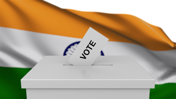 Ballot Box with India Flag alt