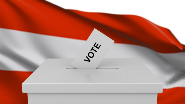 Ballot Box with Austria Flag alt