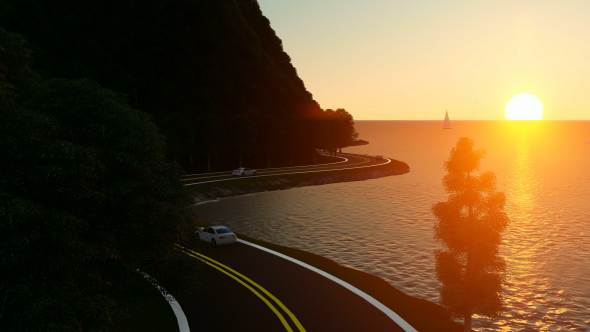 Beatiful Coastline at Sunset alt