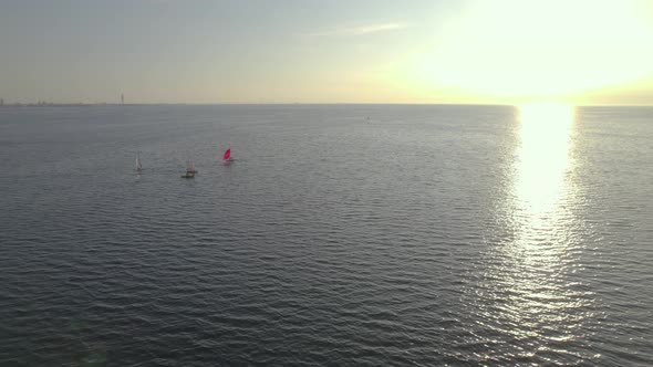 Aircraft circling around sailboats, Lomma Sweden