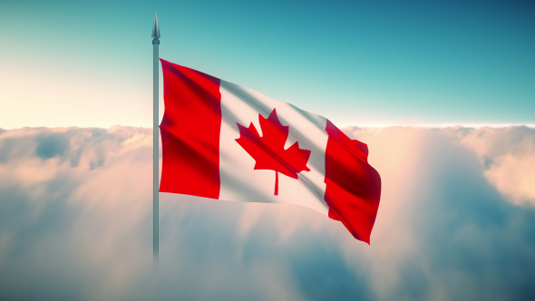 Canada Flag on the Clouds alt