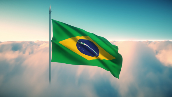 Brazil Flag on the Clouds alt