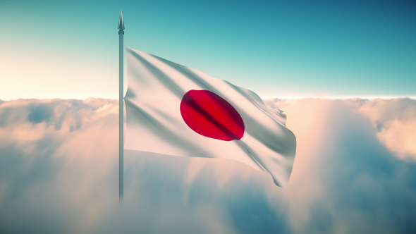 Japan Flag on the Clouds alt