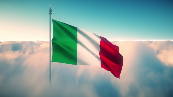 Italy Flag on the Clouds alt