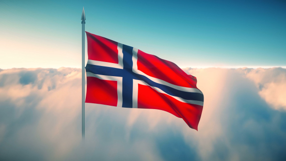 Norway Flag on the Clouds alt