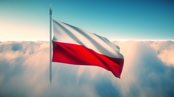 Poland Flag on the Clouds alt