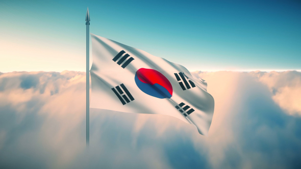 South Korea Flag on the Clouds alt