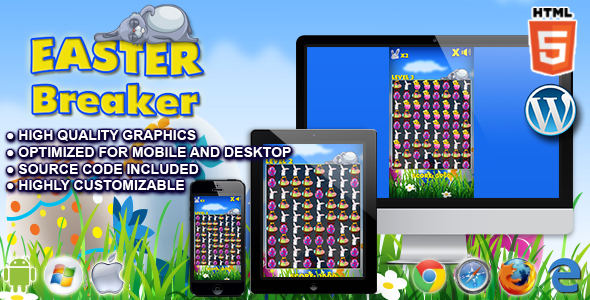 Easter Breaker - HTML5 Match 3 Game