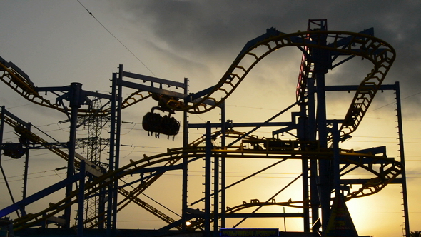 Roller Coaster at Sunset