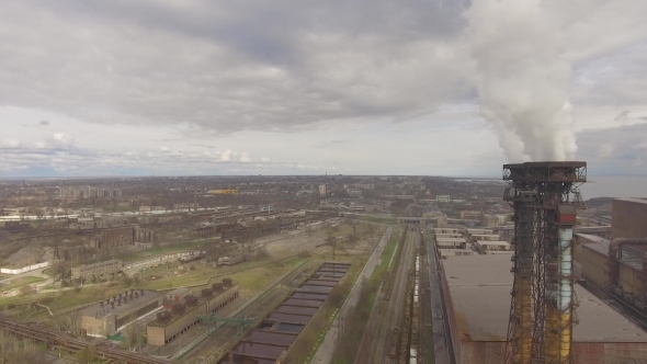 Aerial View of Industrial Steel Plant