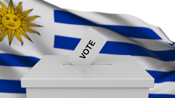 Ballot Box with Uruguay Flag alt