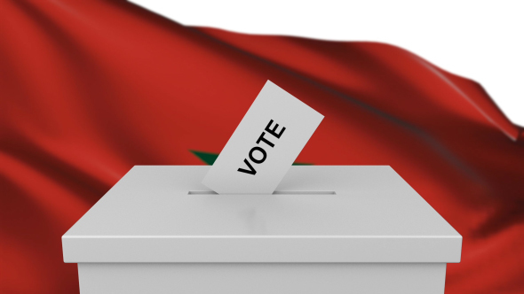Ballot Box with Morocco Flag alt