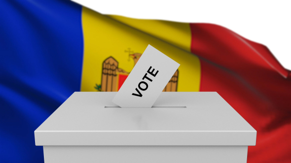 Ballot Box with Moldova Flag alt