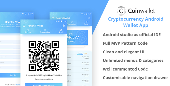 CoinWallet - szablon portfela kryptowaluty Android