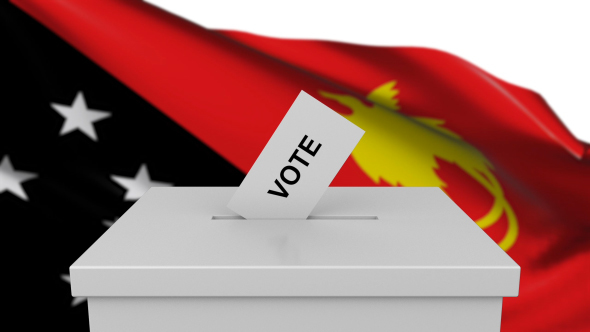Ballot Box with Papua New Guinea Flag alt