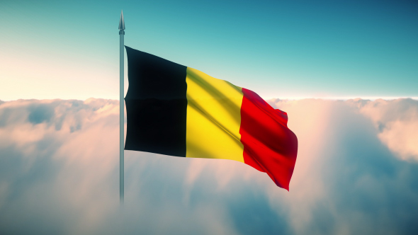 Belgium Flag on the Clouds alt