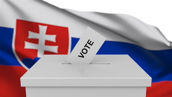 Ballot Box with Slovakia Flag alt
