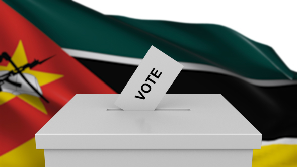 Ballot Box with Mozambique Flag alt