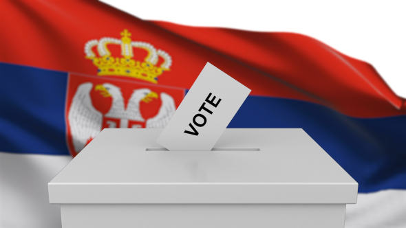 Ballot Box with Serbia Flag alt