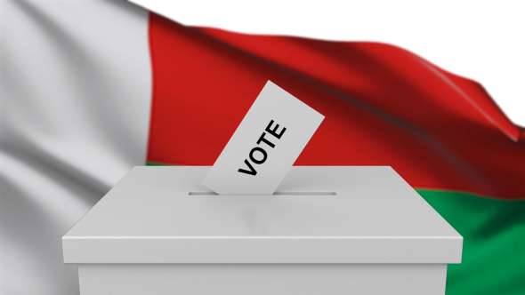 Ballot Box with Madagascar Flag alt