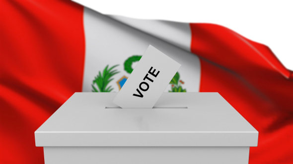 Ballot Box with Peru Flag alt