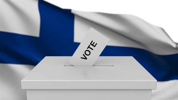 Ballot Box with Finland Flag alt