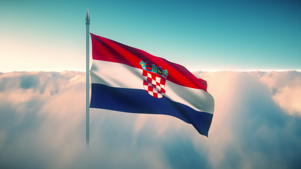 Croatia Flag on the Clouds alt